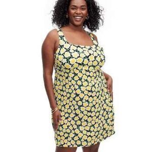 Diane Von Furstenburg Women’s Yellow Floral  Sleeveless Tank SunDress Size 17